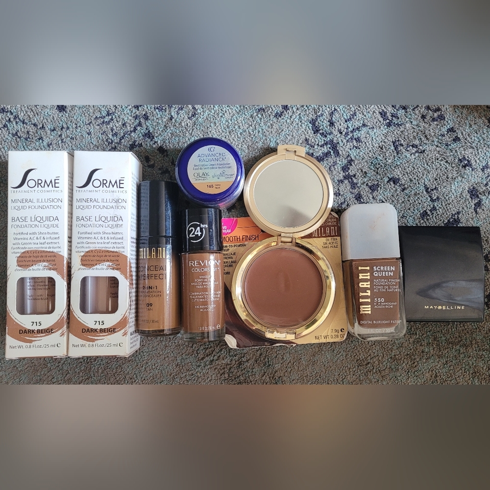 9 Piece Cosmetics for Darker Skin! Revlon, Milani, Cover Girl, Maybelline NEW